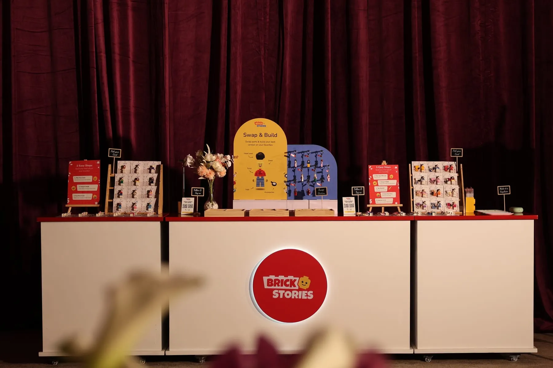 The Brick Stories booth set up at a wedding in Sharjah